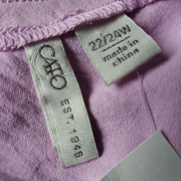 NWT Cato Women's Size 22/24W Pink Short Sleeve Blouse Top Criss Cross Back - Picture 8 of 12